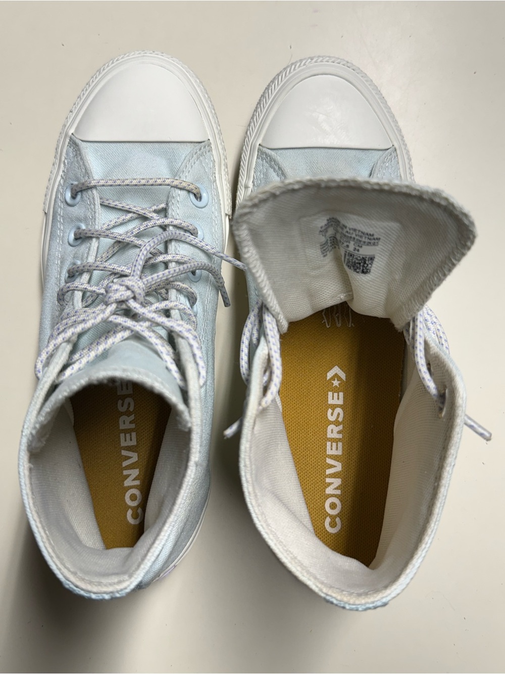 Converse High Top Sneakers - Pale Blue & White - Picture 9 of 10